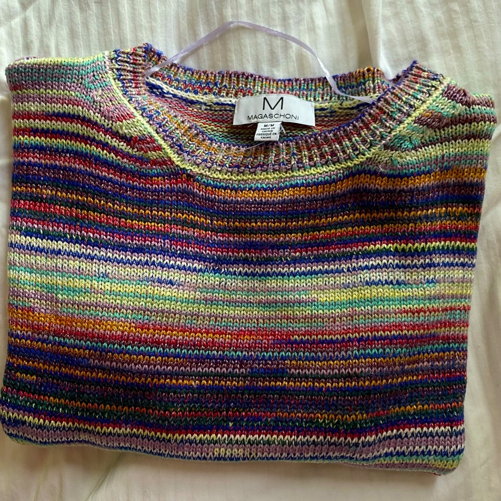 MAGASCHONI Multicolored Rib Knit Sweater, size medium